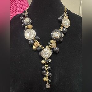 Elegant Gold and Black Necklace